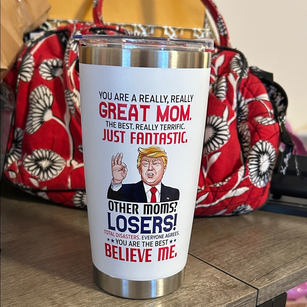 Humorous Travel Tumbler - White and Silver